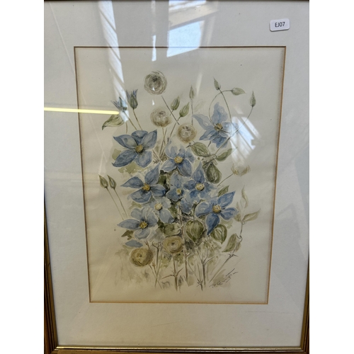 256 - Fourteen framed botanical pictures to include watercolors by Rosalie Jordan, prints etc.