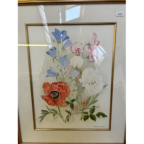 256 - Fourteen framed botanical pictures to include watercolors by Rosalie Jordan, prints etc.