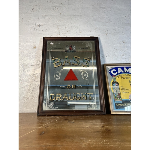 257 - Two vintage framed advertising items, one Bass mirror - approx. 58cm high x 45cm wide and one Camp p... 