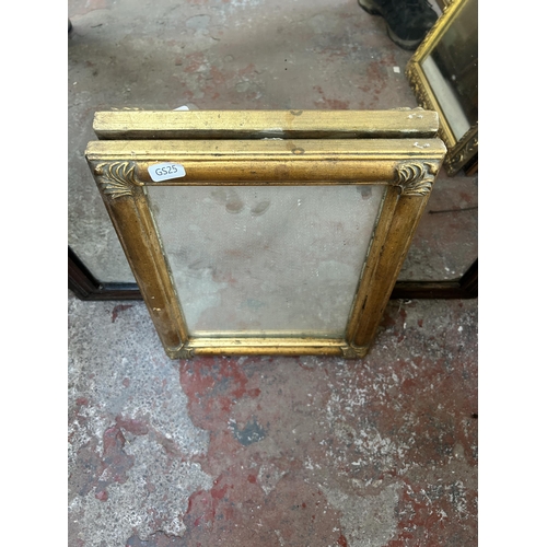 259 - Four framed wall mirrors, two gilt and two wooden - largest approx. 135cm x 44cm