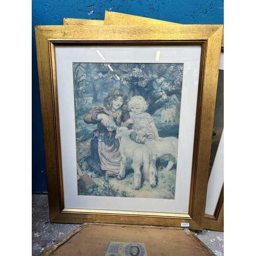 268 - A collection of framed pictures to include late 19th century original painting on glass, Tom Pollock... 