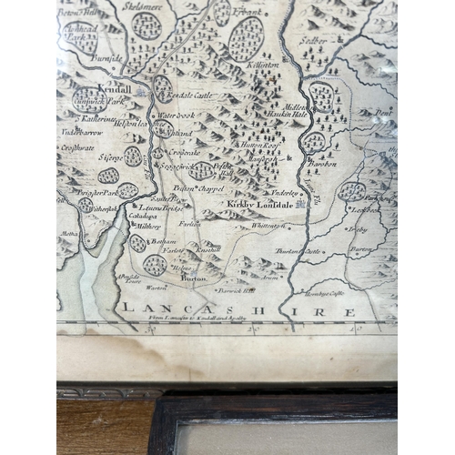 277 - Three framed map prints to include Westmorland by Robert Morden - approx. 45cm high x 49cm wide etc.