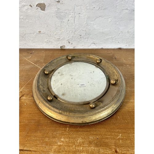 281 - A Regency style gilt metal framed circular convex wall mirror - approx. 39cm diameter