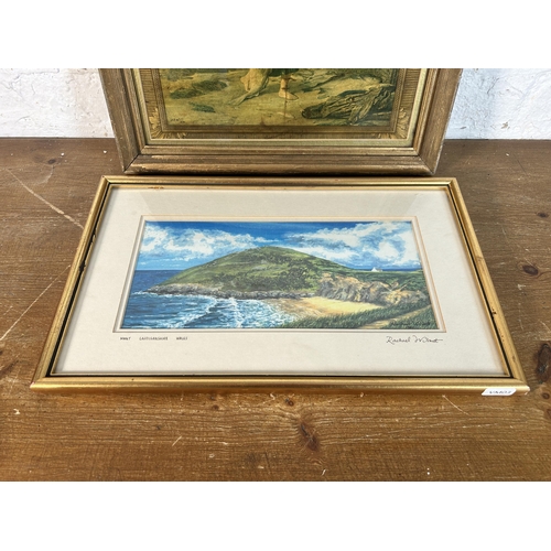 282 - Two framed prints, one signed Rachael Wilmot - approx. 26cm high x 41cm wide and one J.D.W - approx.... 