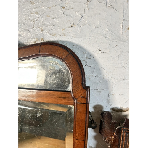 286 - Two Georgian wall  mirrors, one walnut framed bevelled edge - approx. 63cm high x 41cm wide and one ... 