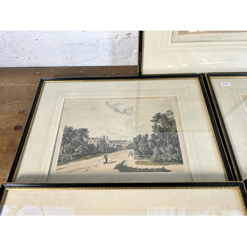 287 - Five 19th century framed Rugby School engravings - approx. 49cm high x 38cm wide