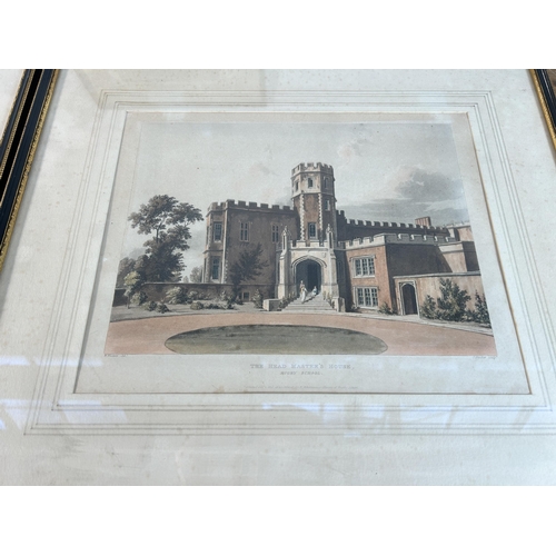 287 - Five 19th century framed Rugby School engravings - approx. 49cm high x 38cm wide