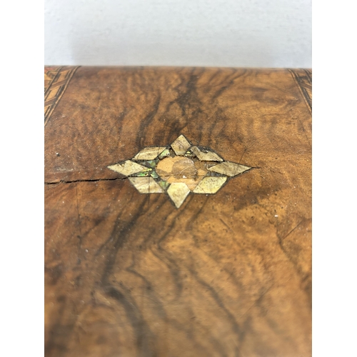 659 - A 19th century marquetry inlaid walnut work box