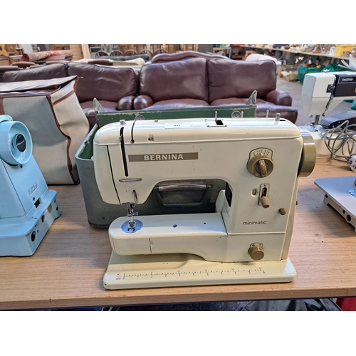 833 - A cased Bernina Minimatic electric sewing machine with foot pedal