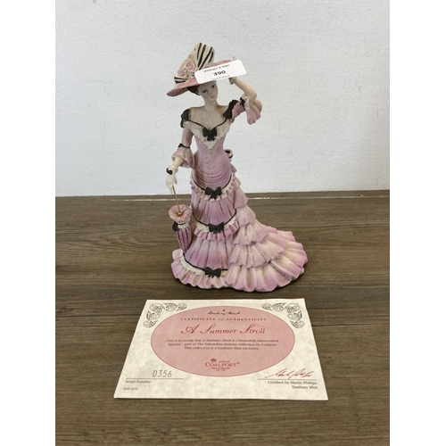 390 - Five Coalport Danbury Mint figurines with certificates of authenticity to include The Edwardian Seas... 