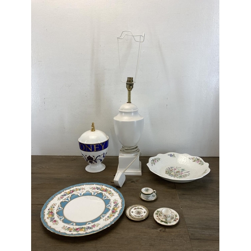 405 - A collection of china to include two Royal Albert trios, Royal Worcester Forget Me Not dessert dishe... 