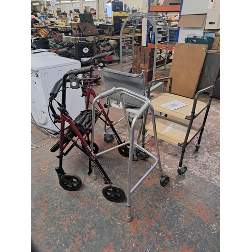 871 - Four mobility items to include Adapt VG798 height adjustable trolley, Adapt VR166S wheeled commode, ... 