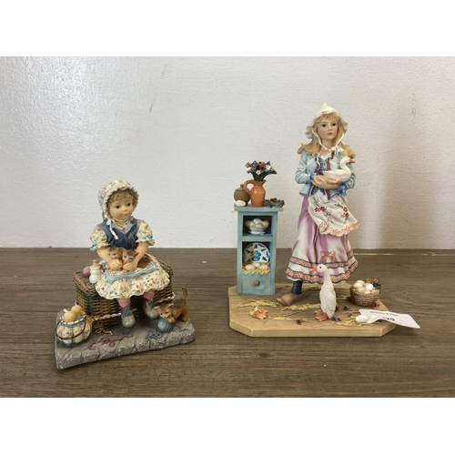 429 - Eight The Leonardo Collection ceramic figurines to include Farmhouse Maid by Christine Haworth etc.