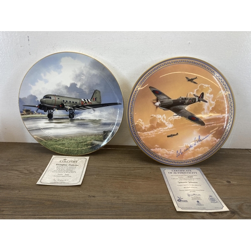 439 - A collection of aviation commemorative china to include Coalport Douglas Dakota limited edition numb... 