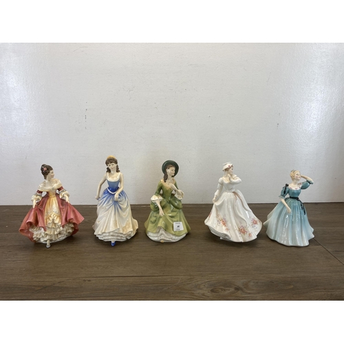 440 - Five Royal Doulton figurines to include Sandra HN2401, Southern Belle HN2229 etc.