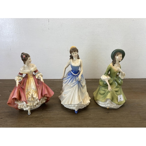 440 - Five Royal Doulton figurines to include Sandra HN2401, Southern Belle HN2229 etc.