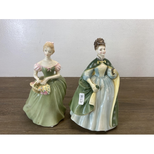 441 - Five Royal Doulton figurines to include Premiere HN2343, Fragrance HN2334 etc.