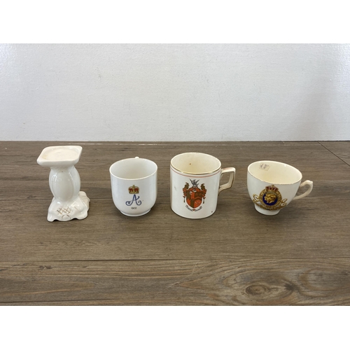 444 - A collection of ceramics to include oriental eggshell six piece coffee set, made in USSR animal figu... 