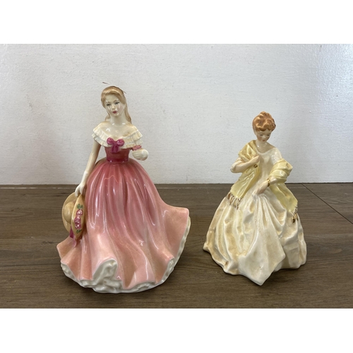 445 - Five ceramic figurines, four Royal Doulton and one Royal Worcester