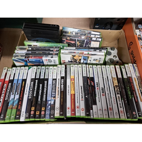 776 - Three boxes containing console games and DVDs to include Metal Gear Solid V The Phantom Pain, Metal ... 