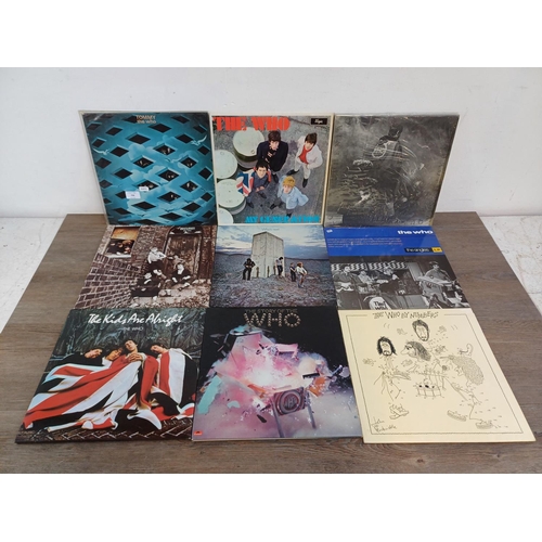 798 - Nine The Who LP vinyl records, 'Tommy' with insert, 'My Generation', 'Quadrophenia' with booklet, 'M... 