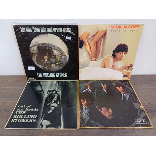 799 - Four The Rolling Stones and related LP vinyl records, 'No.2', 'Out of Our Heads', 'Big Hits (High Ti... 