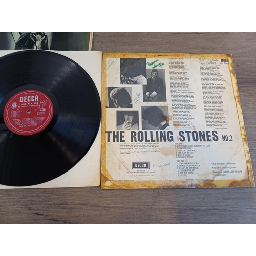 799 - Four The Rolling Stones and related LP vinyl records, 'No.2', 'Out of Our Heads', 'Big Hits (High Ti... 