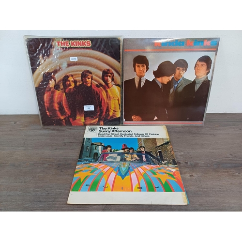 802 - Three The Kinks LP vinyl records, 'Sunny Afternoon', 'The Village Green Preservation Society' and 'K... 