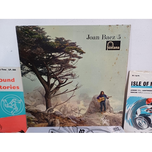 806 - A collection of vinyl records to include Isle of Man TT, Joan Baez, Psyche, Manfred Mann & Mike Hug,... 