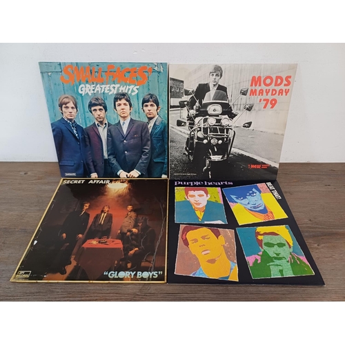 807 - Four mod LP vinyl records, Small Faces 'Greatest Hits', Secret Affair 'Glory boys' with insert, Purp... 