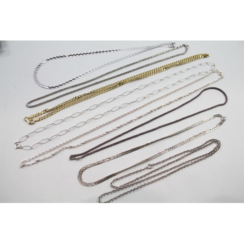 2118 - Eight silver chain necklaces - approx. gross weight 77g