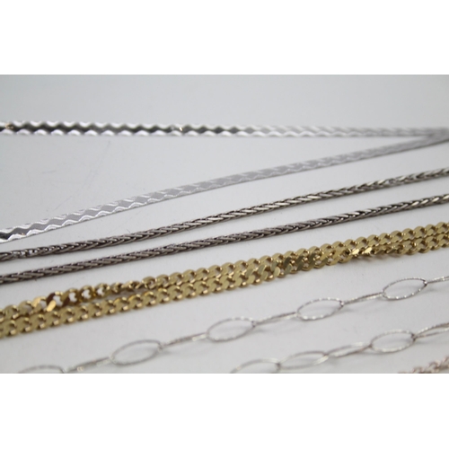 2118 - Eight silver chain necklaces - approx. gross weight 77g