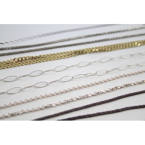 2118 - Eight silver chain necklaces - approx. gross weight 77g