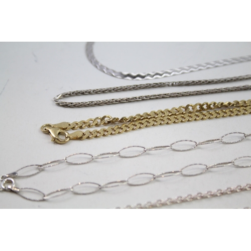 2118 - Eight silver chain necklaces - approx. gross weight 77g