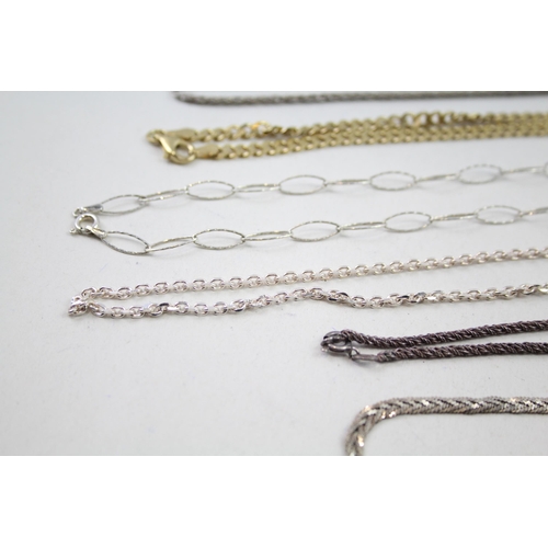 2118 - Eight silver chain necklaces - approx. gross weight 77g