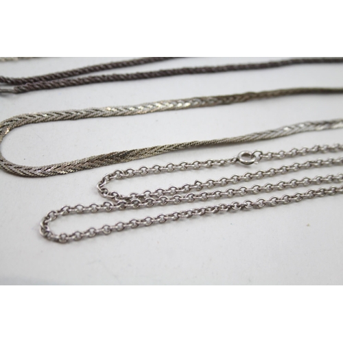 2118 - Eight silver chain necklaces - approx. gross weight 77g