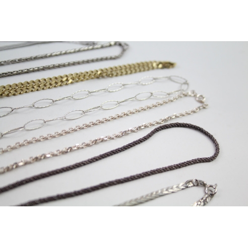 2118 - Eight silver chain necklaces - approx. gross weight 77g