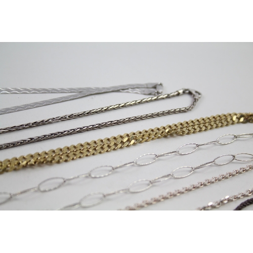 2118 - Eight silver chain necklaces - approx. gross weight 77g