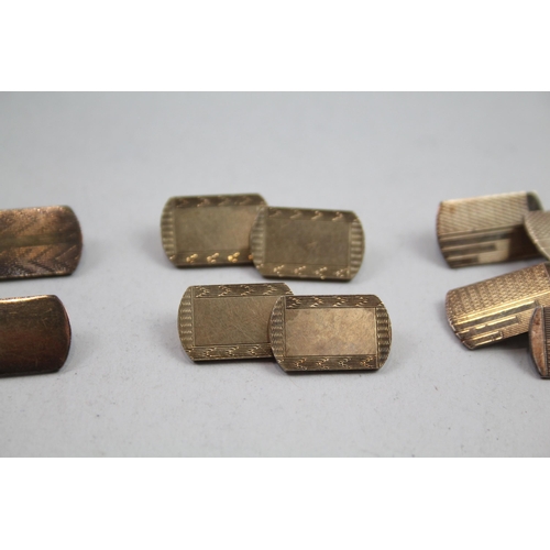 2127 - Four pairs of vintage gold on silver cufflinks - approx. gross weight 33g