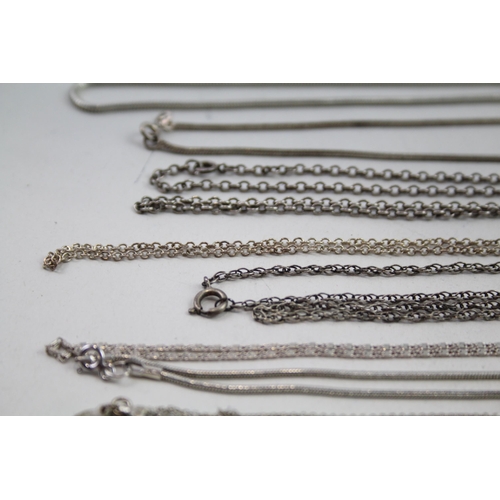 2131 - Twelve silver chain necklaces - approx. gross weight 71g