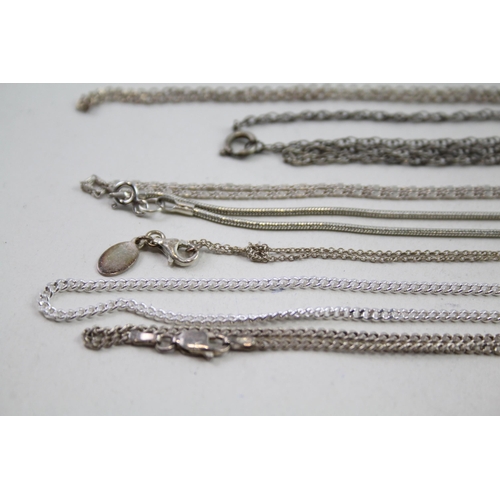 2131 - Twelve silver chain necklaces - approx. gross weight 71g