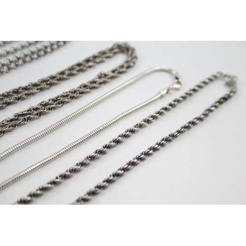 2138 - Eight silver chain necklaces - approx. gross weight 99g