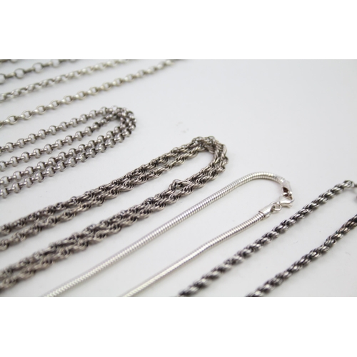 2138 - Eight silver chain necklaces - approx. gross weight 99g