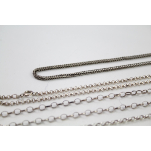 2138 - Eight silver chain necklaces - approx. gross weight 99g