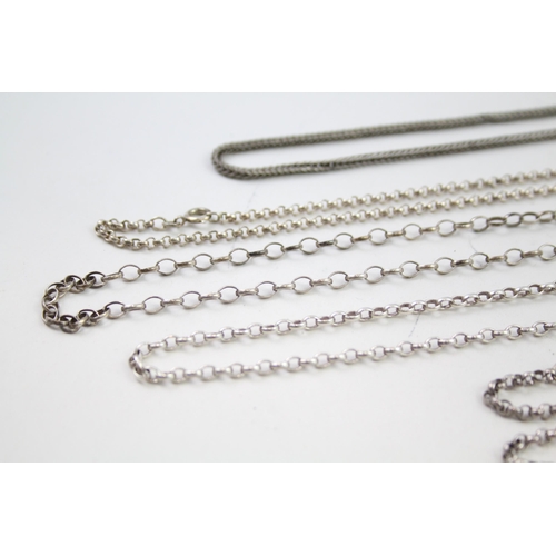 2138 - Eight silver chain necklaces - approx. gross weight 99g