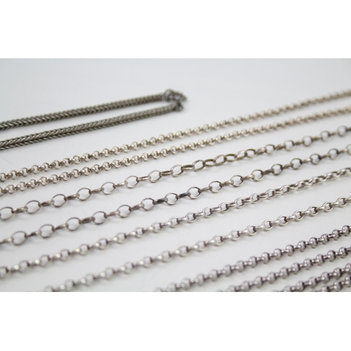 2138 - Eight silver chain necklaces - approx. gross weight 99g