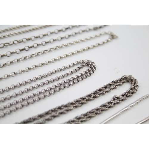 2138 - Eight silver chain necklaces - approx. gross weight 99g