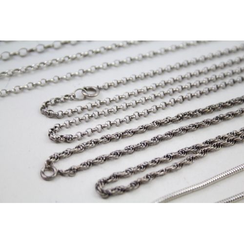 2138 - Eight silver chain necklaces - approx. gross weight 99g