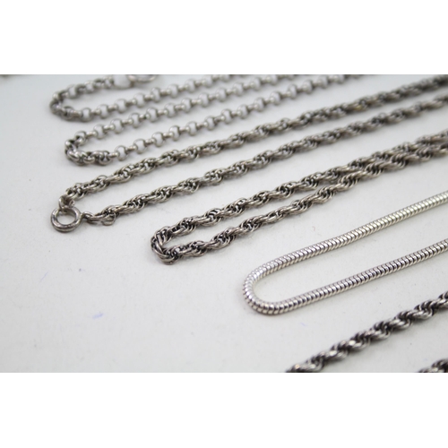 2138 - Eight silver chain necklaces - approx. gross weight 99g