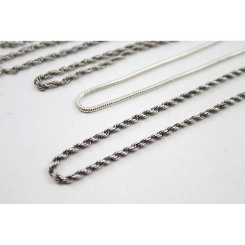 2138 - Eight silver chain necklaces - approx. gross weight 99g